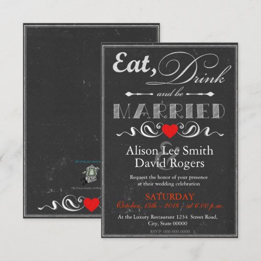 Eat, Drink and be Married Kaart (Voorkant / Achterkant)