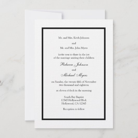 Eat Drink and be Married - Linen Paper nodigt uit Kaart (Achterkant)