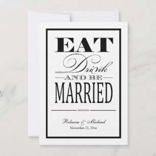 Eat Drink and be Married - Linen Paper nodigt uit Kaart