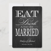 Eat Drink and be Married - Metallic Champagne Kaart (Voorkant)
