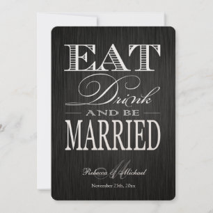 Eat Drink and be Married - Metallic Champagne Kaart