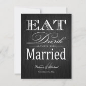 Eat Drink and be Married - Metallic Champagne Kaart (Voorkant)