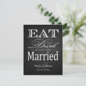 Eat Drink and be Married - Metallic Champagne Kaart (Staand voorkant)