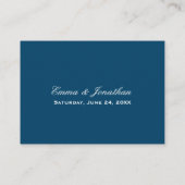 Eat Drink and be Married Navy Elegant Wedding Plaatskaartje (Achterkant)