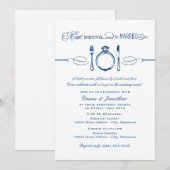 Eat Drink and be Married Navy Rehearsal Dinner Kaart (Voorkant / Achterkant)