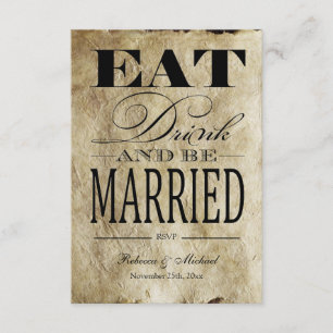 Eat Drink and be Married - papier RSVP
