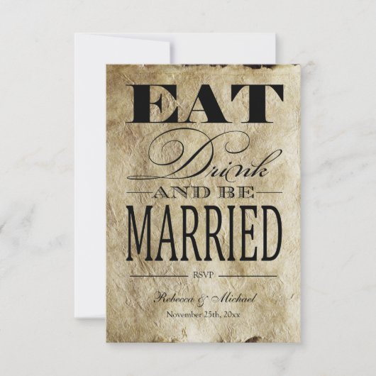 Eat Drink and be Married - papier RSVP (Voorkant)