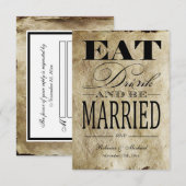 Eat Drink and be Married - papier RSVP (Voorkant / Achterkant)