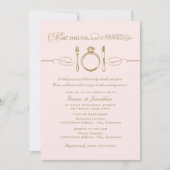 Eat Drink and be Married Pink Rehearsal Dinner Kaart (Voorkant)