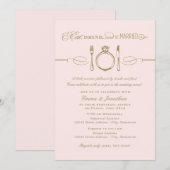 Eat Drink and be Married Pink Rehearsal Dinner Kaart (Voorkant / Achterkant)