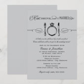 Eat Drink and be Married Silver Rehearings Dinner Kaart (Voorkant / Achterkant)