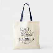 Eat drink and be married wedtote bags | Navy Tote Bag (Voorkant)
