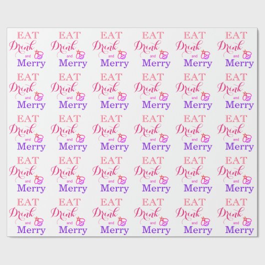 Eat Drink and be Merry - bijen Cadeaupapier (Vlak)