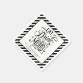 Eat Drink and be Merry Black Stripes Holiday Party Servet (Hoek)