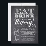 Eat Drink and be Merry Chalkboard Nieuwjaar Kaart<br><div class="desc">Creëer uw perfecte uitnodiging met deze vooraf ontworpen sjablonen, kunt u het gemakkelijk personaliseren om uniek van u te zijn. Voor verdere aanpassing, te klikken gelieve de "pas verder"verbinding aan en ons makkelijk te gebruiken ontwerphulpmiddel te gebruiken om deze sjabloon te wijzigen. Als u de voorkeur geeft aan Zelfkleerpapier/matte afwerking,...</div>