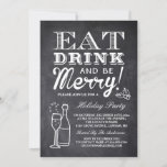 Eat Drink and be Merry Chalkboard Nieuwjaar Kaart<br><div class="desc">Creëer uw perfecte uitnodiging met deze vooraf ontworpen sjablonen, kunt u het gemakkelijk personaliseren om uniek van u te zijn. Voor verdere aanpassing, te klikken gelieve de "pas verder"verbinding aan en ons makkelijk te gebruiken ontwerphulpmiddel te gebruiken om deze sjabloon te wijzigen. Als u de voorkeur geeft aan Zelfkleerpapier/matte afwerking,...</div>