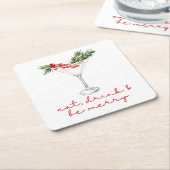 Eat, Drink, and Be Merry Christmas  Kartonnen Onderzetters (Schuin)