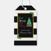 Eat Drink And Be Merry Christmas Party Cadeaulabel (Voorkant)