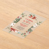 Eat Drink and be Merry Christmas Party Invitation Acryl Uitnodigingen (Laagn)