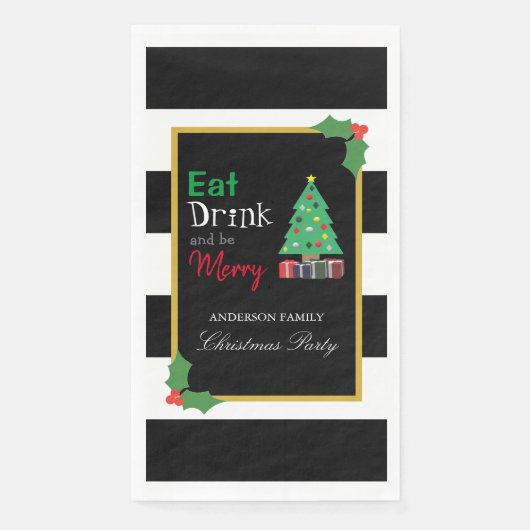 Eat Drink And Be Merry Christmas Party Servet (Voorkant)