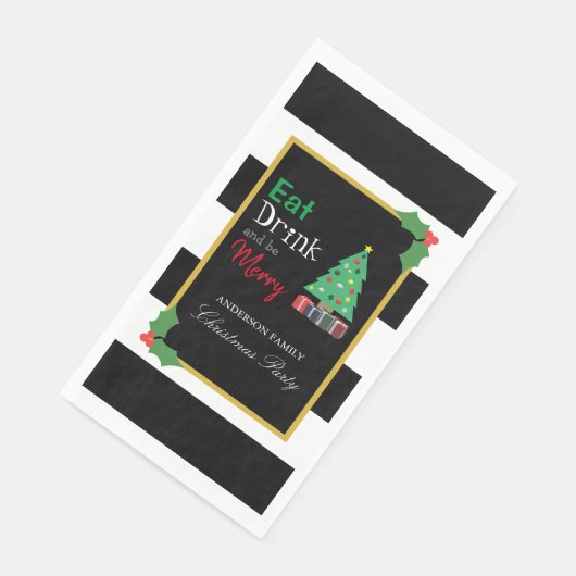 Eat Drink And Be Merry Christmas Party Servet (Hoek)