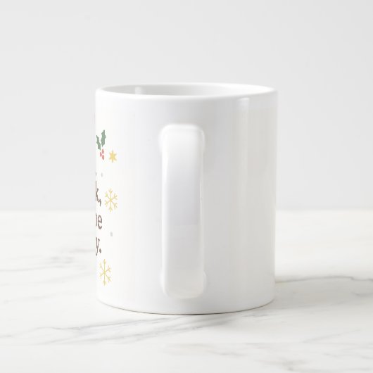 Eat, Drink and Be Merry – Festive Christmas Mug Grote Koffiekop (Achterkant)