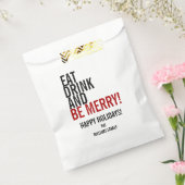 Eat Drink and be Merry Holiday Favor Bag Bedankzakje (Gezegeld)