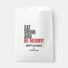 Eat Drink and be Merry Holiday Favor Bag Bedankzakje