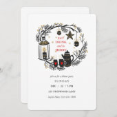 Eat Drink and be Merry Holiday Invitation Kaart (Voorkant / Achterkant)