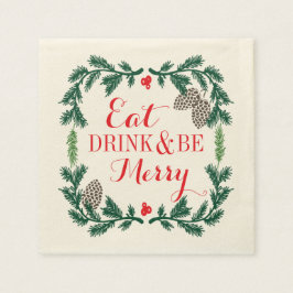 Eat Drink and be Merry Holiday Paper Napkins Servet
