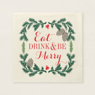 Eat Drink and be Merry Holiday Paper Napkins Servet