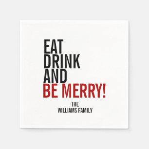 Eat Drink and be Merry Holiday Paper Napkins Servet
