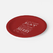 Eat Drink and be Merry Holiday Party Papieren Bordje (Gekanteld)