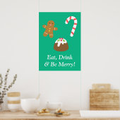 Eat Drink and be Merry KerstGoodies Poster (Keuken)
