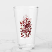 Eat Drink and be Merry Kerstmis Fun Holiday Glas (Voorkant)