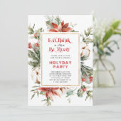 Eat Drink and be Merry Kerstparty Invitation Kaart (Staand voorkant)