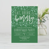 Eat Drink and be Merry Kerstparty Invitation Kaart (Staand voorkant)