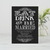 Eat Drink and be Merry Rehearsal Dinner Invitation Kaart (Staand voorkant)