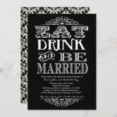 Eat Drink and be Merry Rehearsal Dinner Invitation Kaart (Voorkant / Achterkant)