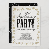 Eat Drink and be Merry Rustic Holiday Party nodigt Kaart (Voorkant / Achterkant)