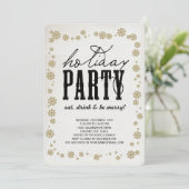 Eat Drink and be Merry Rustic Holiday Party nodigt Kaart (Staand voorkant)