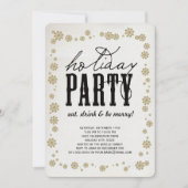 Eat Drink and be Merry Rustic Holiday Party nodigt Kaart (Voorkant)