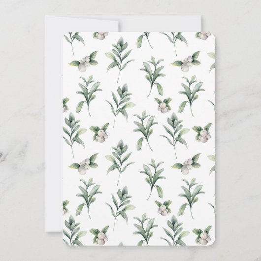 Eat Drink and be Merry Snowberries kerstparty Kaart (Achterkant)