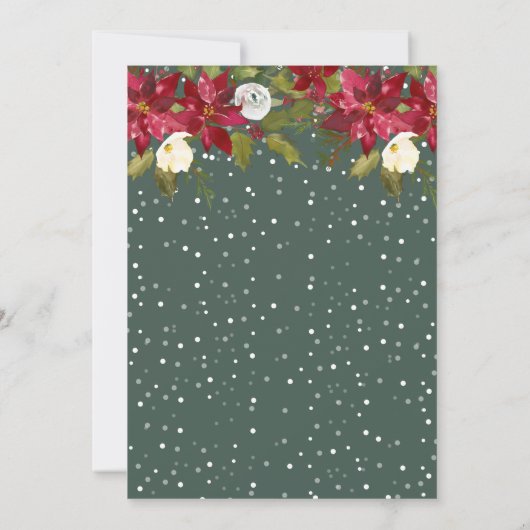 Eat Drink and be Merry Xmas Floral Kerstparty Kaart (Achterkant)