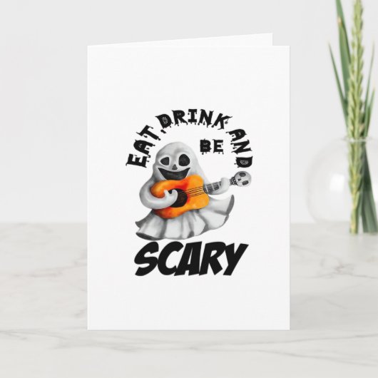 Eat Drink And Be Scared Minimal Clean Kaart (Voorkant)