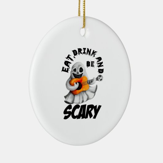 Eat Drink And Be Scared Minimal Clean Keramisch Ornament (Rechts)