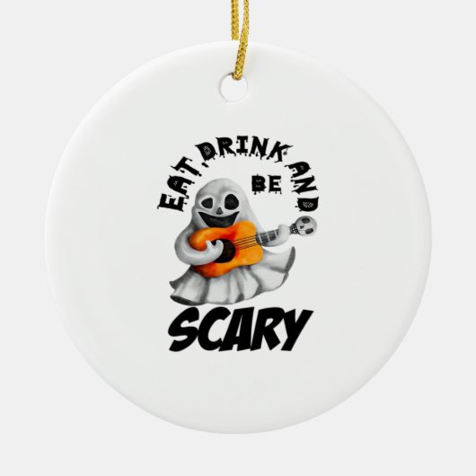 Eat Drink And Be Scared Minimal Clean Keramisch Ornament (Voorkant)