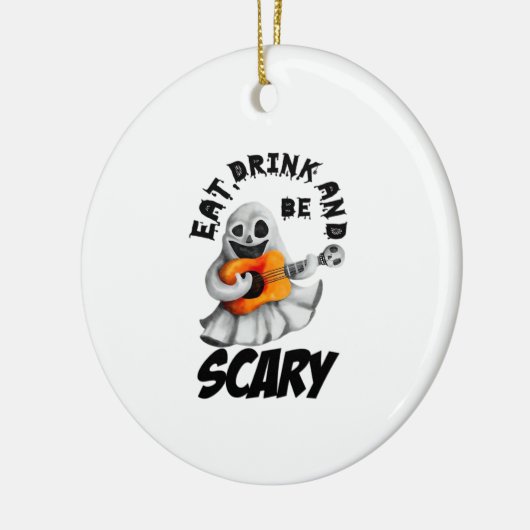Eat Drink And Be Scared Minimal Clean Keramisch Ornament (Links)