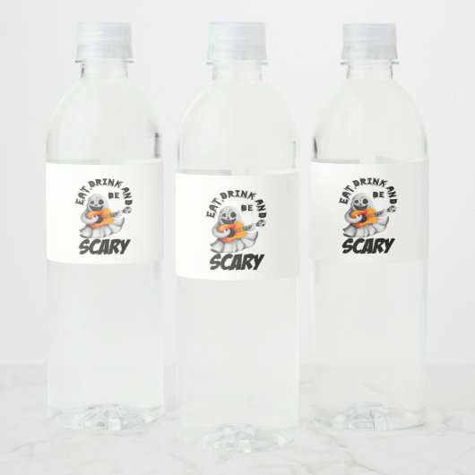 Eat Drink And Be Scared Minimal Clean Waterfles Etiket (Flessen)
