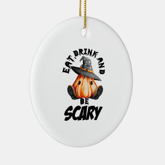 Eat Drink And Be Scared Retro Cool Keramisch Ornament (Rechts)